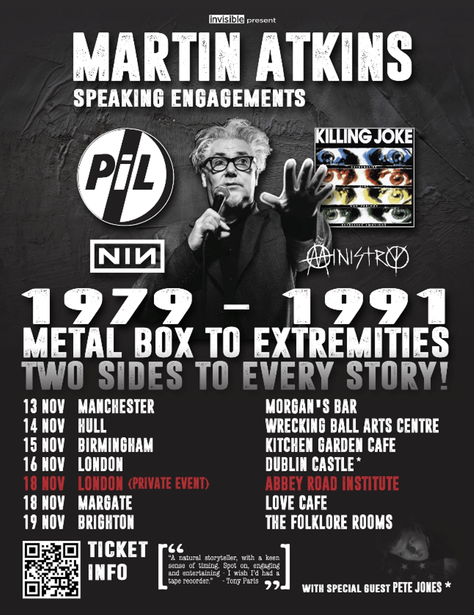 Martin Atkins - Nov 2022 UK Speaking Tour